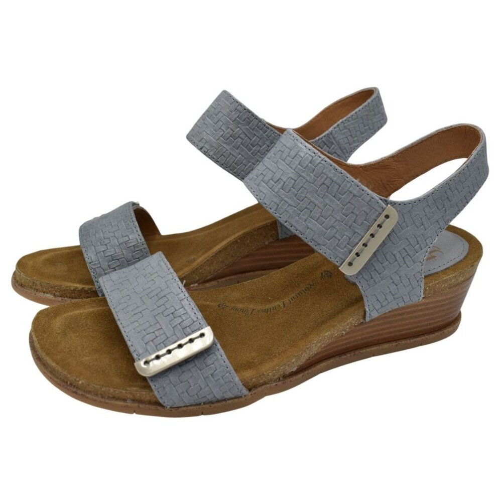 Sofft Womens Size 9 Verdi II Chambray Woven Wedge Sandals Shoes